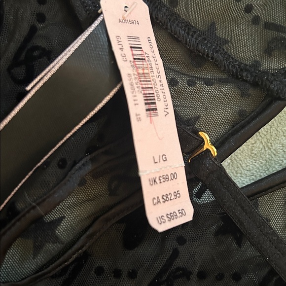 Victoria's Secret Black Sheer Bodysuit with Pattern - Picture 2 of 3